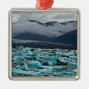 Ornement Carré Argenté Lac glaciaire Jokulsarlon - Islande