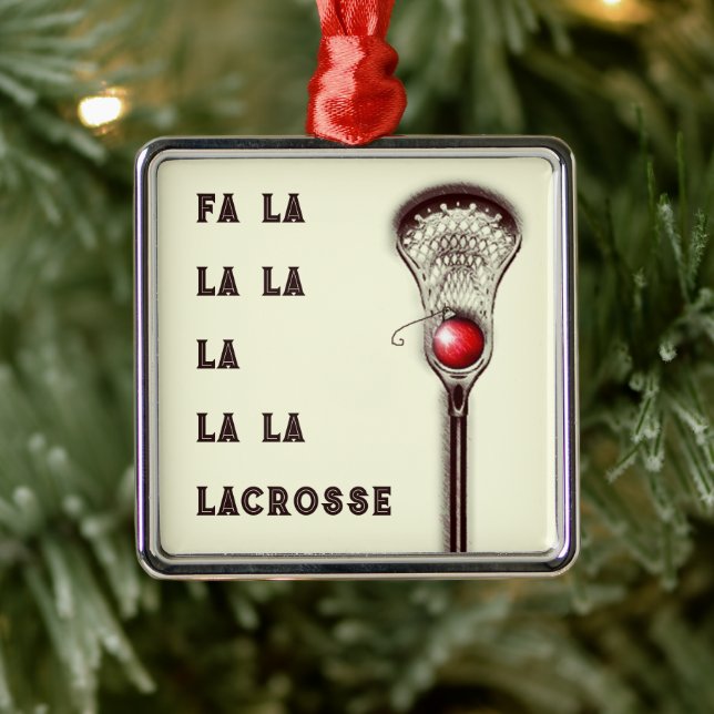 Ornement Carré Argenté Lacrosse Noël Collectif (Arbre)
