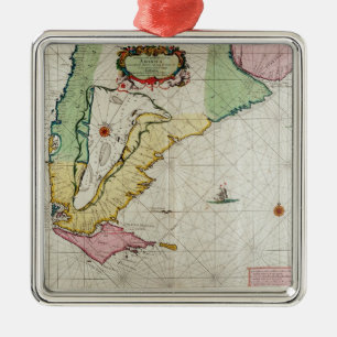 Ornement Carré Argenté L'Amérique, plaquent 17 de 'Le Nouveau et d'Illum