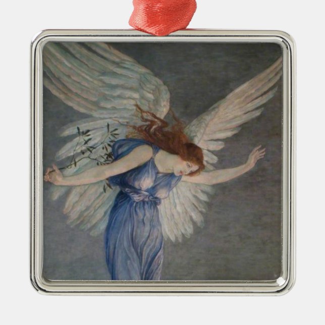 Ornement Carré Argenté L'ange de la paix (par Walter Crane) (Devant)