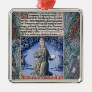 Ornement Carré Argenté Le Christ dans la majesté