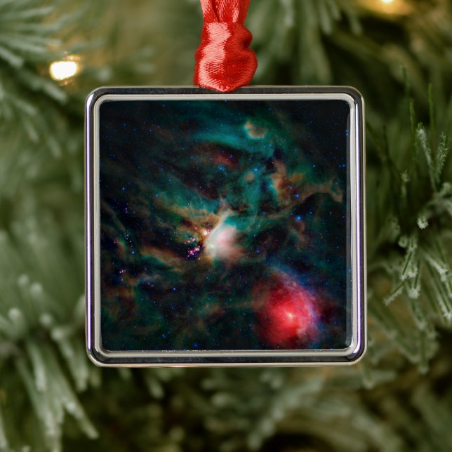 Ornement Carré Argenté Le Complexe Nuageux De Rho Ophiuchi. (Arbre)