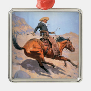 Ornement Carré Argenté Le cowboy (huile sur la toile)