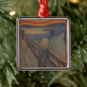 Ornement Carré Argenté Le cri de la nature par Edvard Munch 1893