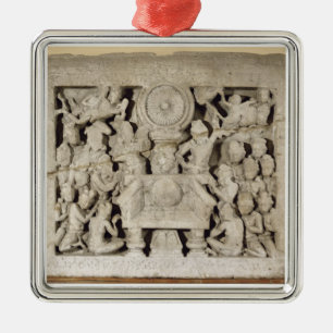 Ornement Carré Argenté Le culte des symboles bouddhistes, Amaravati (Li