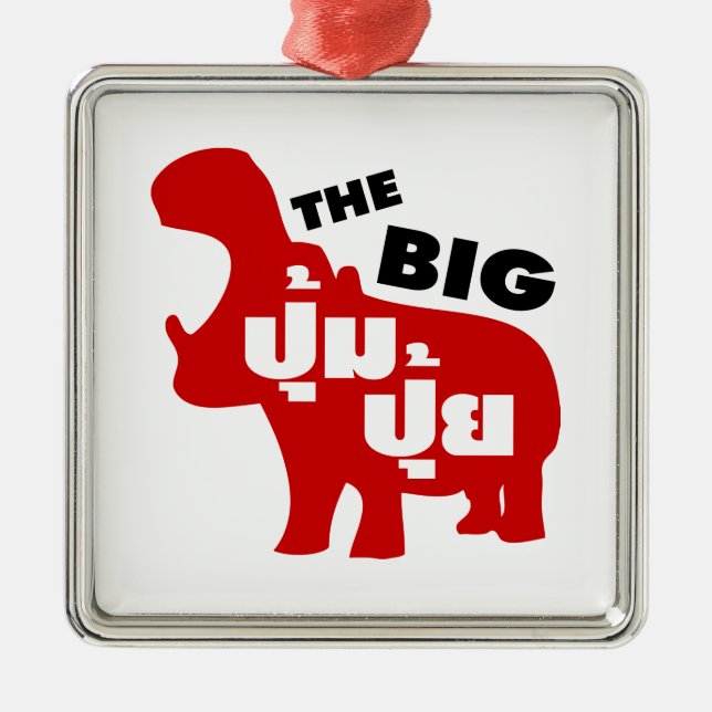 Ornement Carré Argenté LE GROS PUM PUI décollé en langue thaï (Devant)