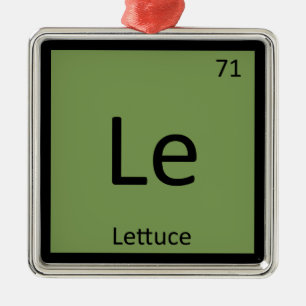 Ornement Carré Argenté Le - Laitue - Chimie végétale Tableau périodique