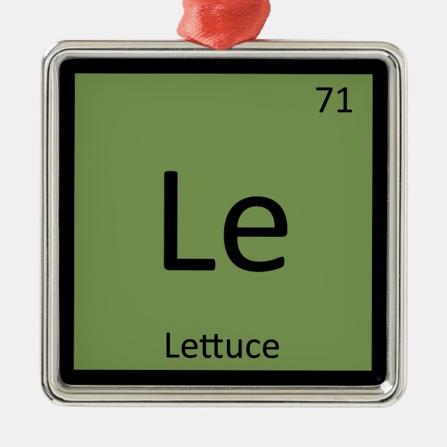 Ornement Carré Argenté Le - Laitue - Chimie végétale Tableau périodique (Devant)