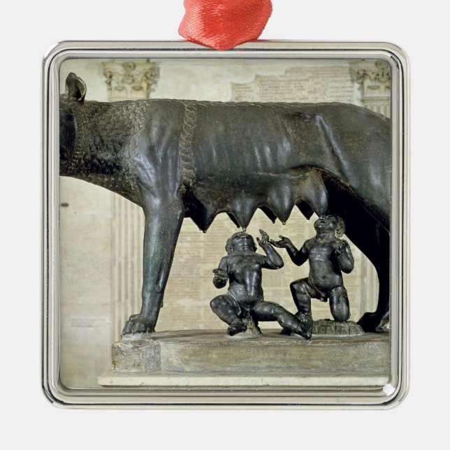 Ornement Carré Argenté Le -Loup de Capitoline (Devant)