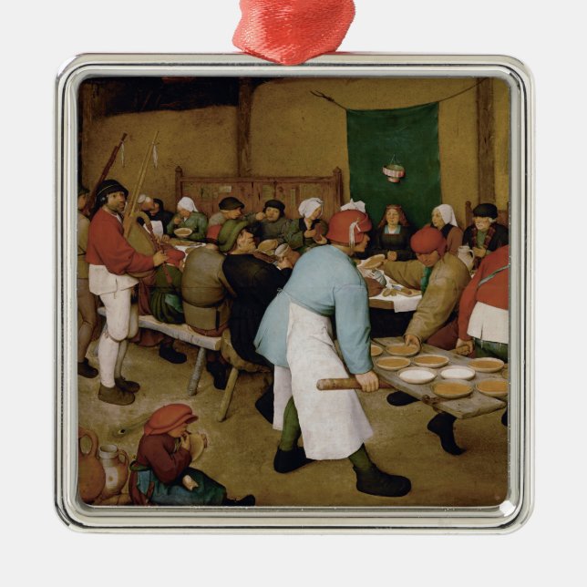 Ornement Carré Argenté Le Mariage paysan par Pieter Bruegel l'Ancien (Devant)