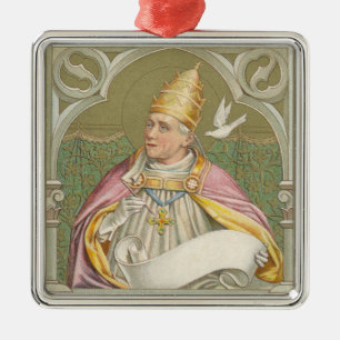 Ornement Carré Argenté Le pape Saint Grégoire le Grand (M 067)