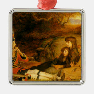 Ornement Carré Argenté Le Piper (par John Everett Millais)