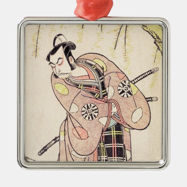 Ornement Carré Argenté Le premier Nakamura Nakazo comme position samouraï (Devant)