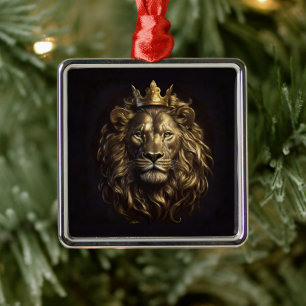 Ornement Carré Argenté Le Roi ! Le Lion d'Oz pas si puéril
