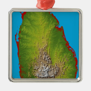 Ornement Carré Argenté Le Sri Lanka