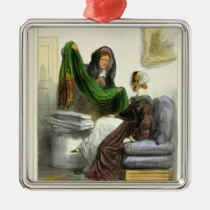 Ornement Carré Argenté Le vendeur de tissu