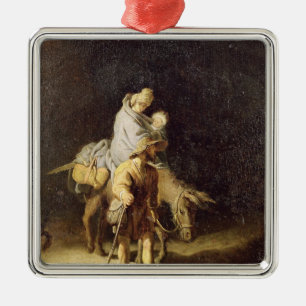 Ornement Carré Argenté Le vol en l'Egypte