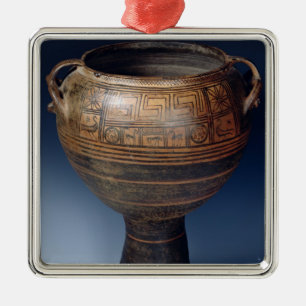 Ornement Carré Argenté Lebes a décoré d'un motif géométrique