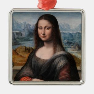 Ornement Carré Argenté Leonardo da Vinci   Mona Lisa
