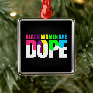 Ornement Carré Argenté Les femmes noires sont Dope Black Pride Histoire