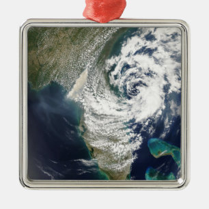 Ornement Carré Argenté Les feux et fumée en Géorgie et Floride