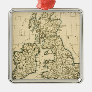 Ornement Carré Argenté Les îles britanniques
