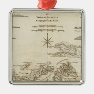 Ornement Carré Argenté Les Îles Vierges