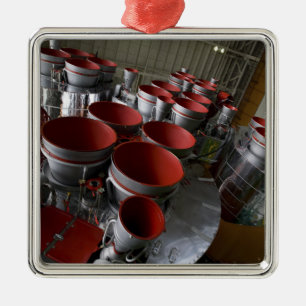 Ornement Carré Argenté Les propulseurs du vaisseau spatial 2 de Soyuz