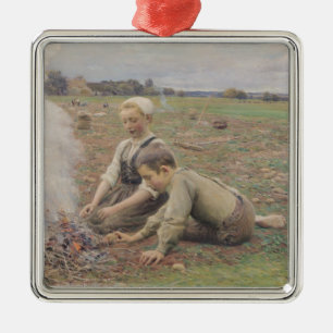 Ornement Carré Argenté Les ramasseurs de pomme de terre, 1898