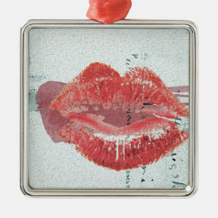 Ornement Carré Argenté Lèvres