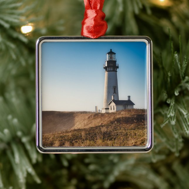 Ornement Carré Argenté Lighthouses | Yaquina Head Lighthouse (Arbre)