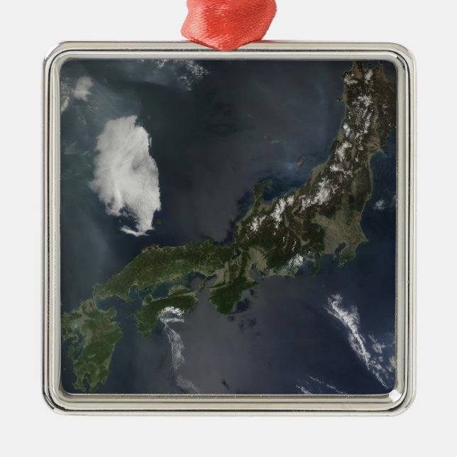 Ornement Carré Argenté L'île principale du Japon, Honshu (Devant)