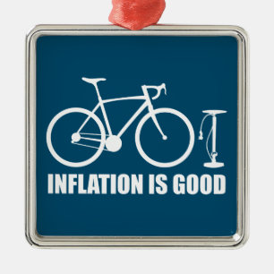 Ornement Carré Argenté L'inflation est un bon vélo