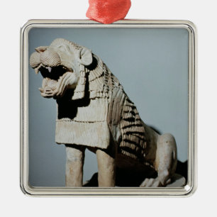 Ornement Carré Argenté Lion