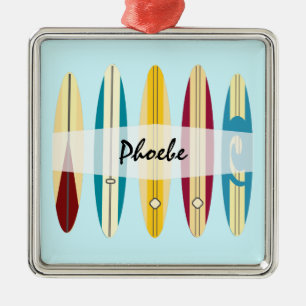 Ornement Carré Argenté Longboards Vintages