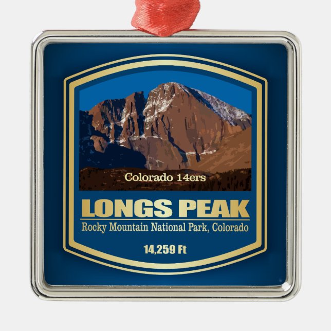 Ornement Carré Argenté Longs Peak (PF) (Devant)