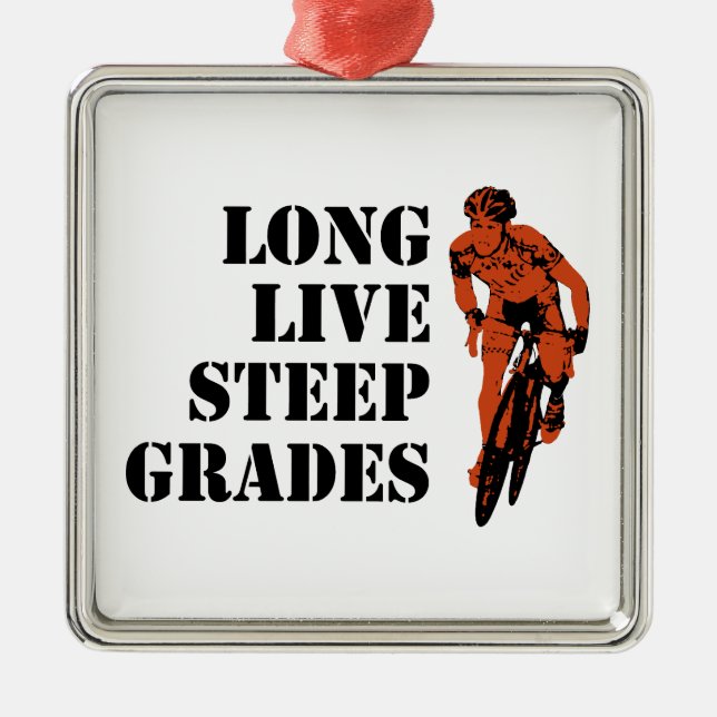 Ornement Carré Argenté Longue Vie Raide Grades Cyclisme (Devant)
