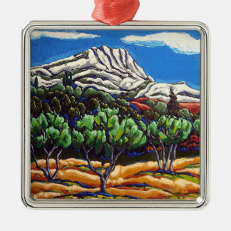 Ornement Carré Argenté L'ornement de Mont Sainte Victoire