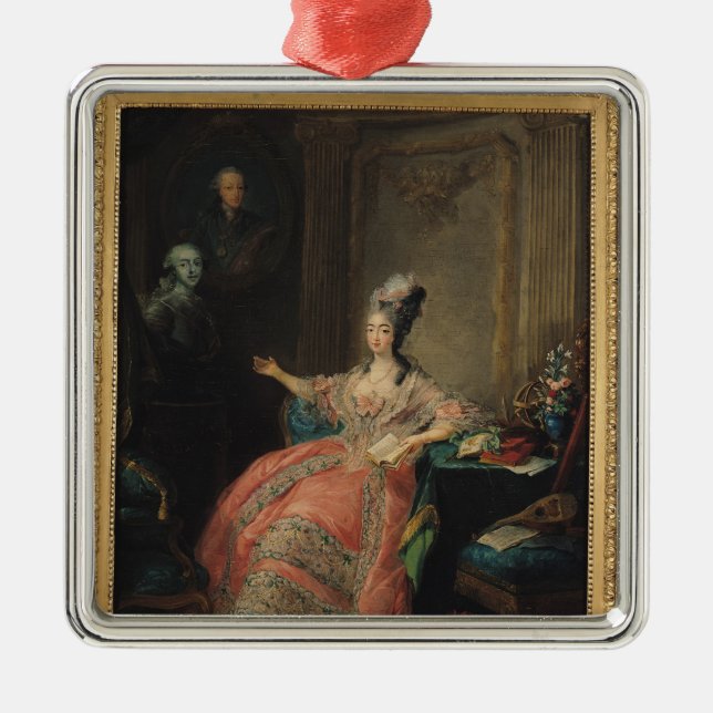 Ornement Carré Argenté Louise Marie Josephine de la Savoie (Devant)