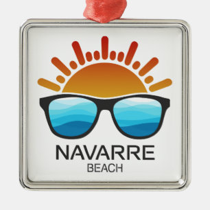 Ornement Carré Argenté Lunettes de soleil de Navarre Beach Floride