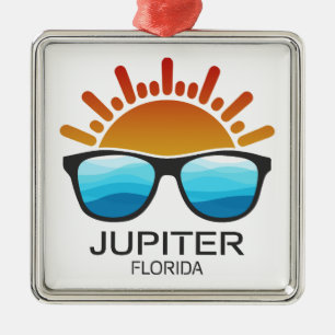 Ornement Carré Argenté Lunettes de soleil Jupiter Florida