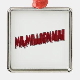 Ornement Carré Argenté M., dimension du rouge 3 de millionnaire