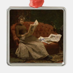 Ornement Carré Argenté Madame Reading