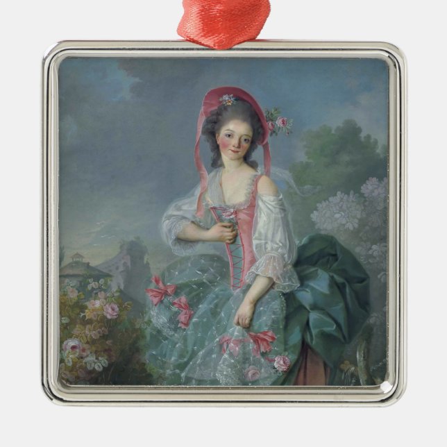 Ornement Carré Argenté Mademoiselle Guimard (par Jacques-Louis David) (Devant)