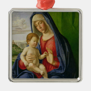 Ornement Carré Argenté Madonna et enfant, 1490s