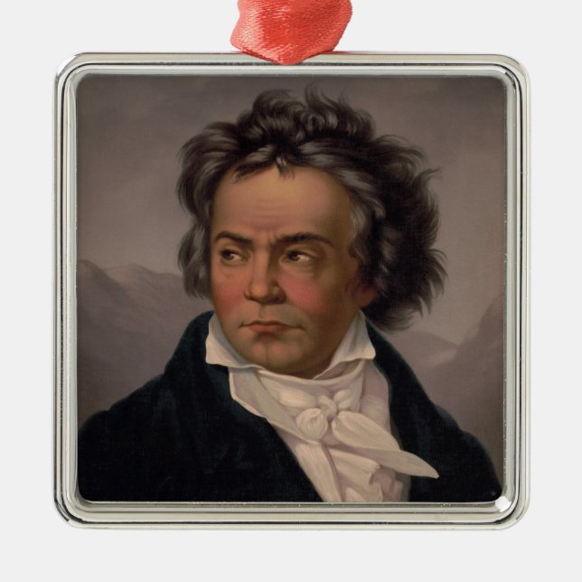 Ornement Carré Argenté Maestro Ludwig Beethoven Compositeur de musique sy (Devant)