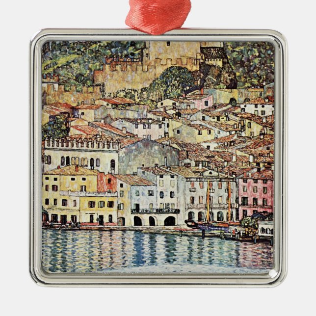 Ornement Carré Argenté Malcesine am Gardasee par Gustav Klimt (Devant)
