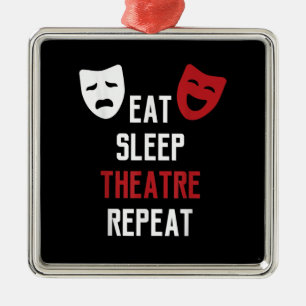 Ornement Carré Argenté Mangez le sommeil après la répétition - Musical Br