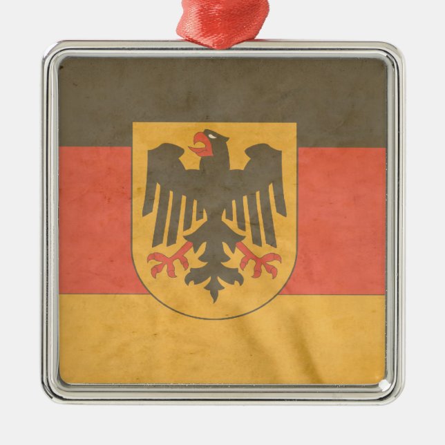 Ornement Carré Argenté Manteau allemand de drapeau de bras (Devant)