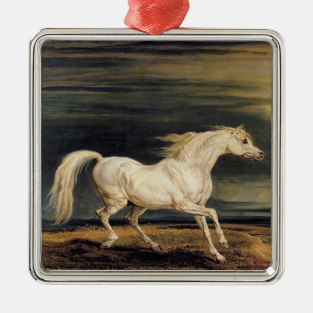 Ornement Carré Argenté Marengo le cheval blanc (par James Ward) (Devant)